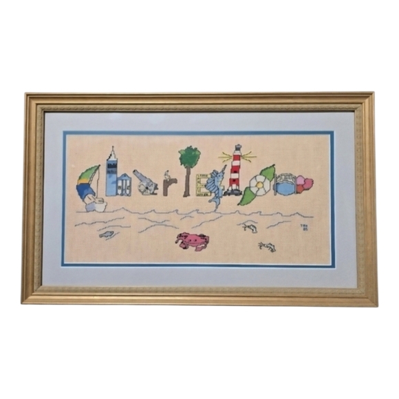 Framed Charleston Lowcountry Historical Complete Cross Stitch Pattern23